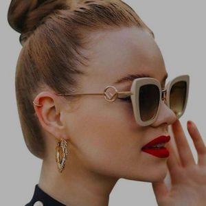 Brand New Fendi FF 0408 Oversized Ivory Cat Eye Sunglasses